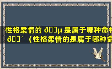 性格柔情的 🐵 是属于哪种命格 🌴 （性格柔情的是属于哪种命格呢）